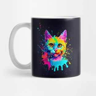 Splatter Paint Cat Mug